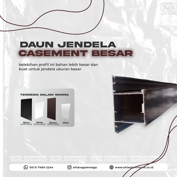 Daun Jendela Casement Besar CA/Silver