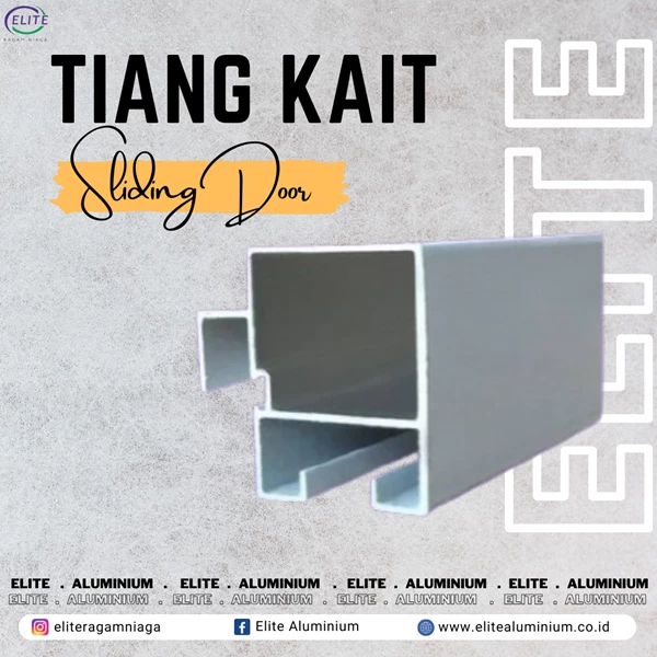 Tiang Kait Sliding Door - Clear Anodise (CA) / Silver