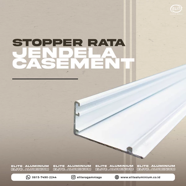 Stopper Rata Jendela Casement - PC White / Putih Coating