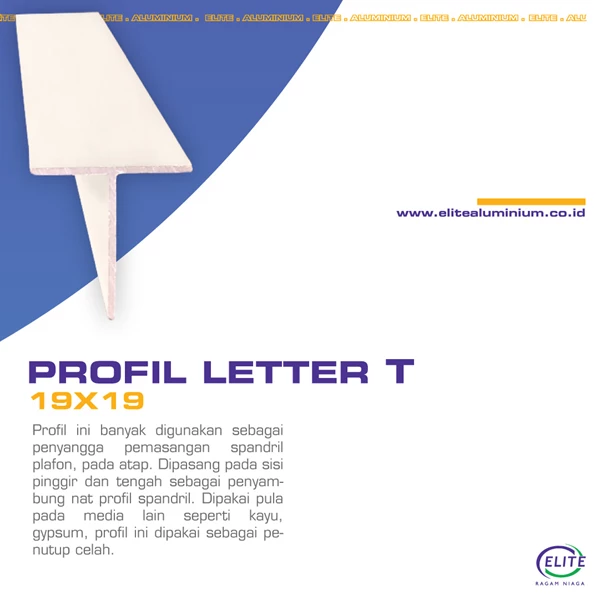 Profil Letter T 19x19 (Aluminium) - CA/Silver