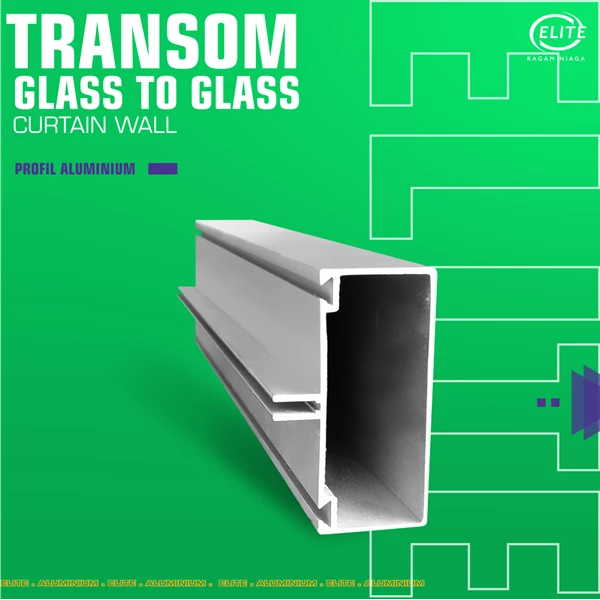 Transom Glass to glass Curtain Wall Economy - CA / Silver