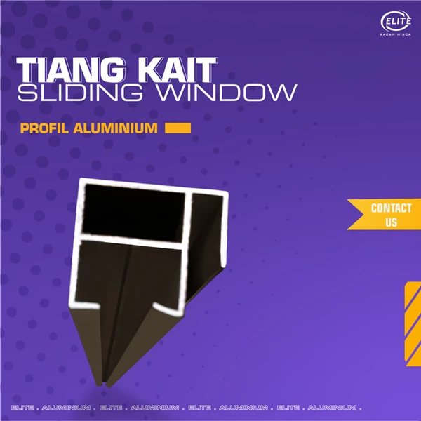 Tiang Kait Sliding Window/Sliding Ekonomi - Brown Anodise/Coklat anodise